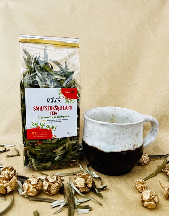 Smiltsērkšķu lapu tēja ar piparmētru un ziedlapiņām 25 g
